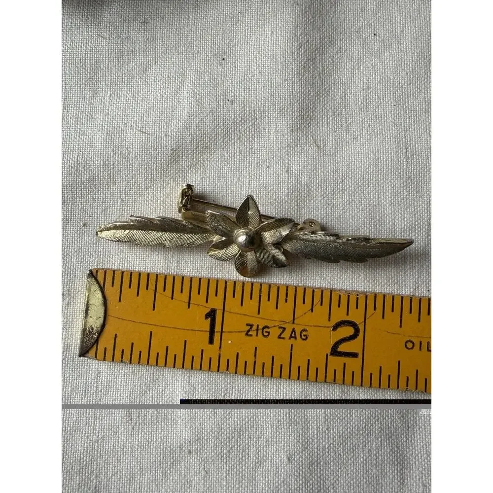 Vintage MAMSELLE Gold color Bar Brooch 2 